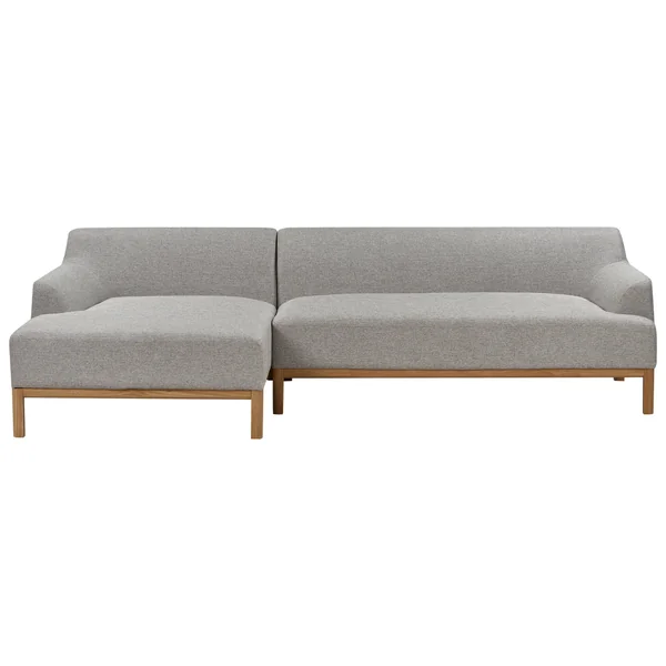 Corner Sofa 3 Seater SOSJO Fabric Light Grey Right Hand
