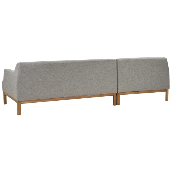Corner Sofa 3 Seater SOSJO Fabric Light Grey Right Hand