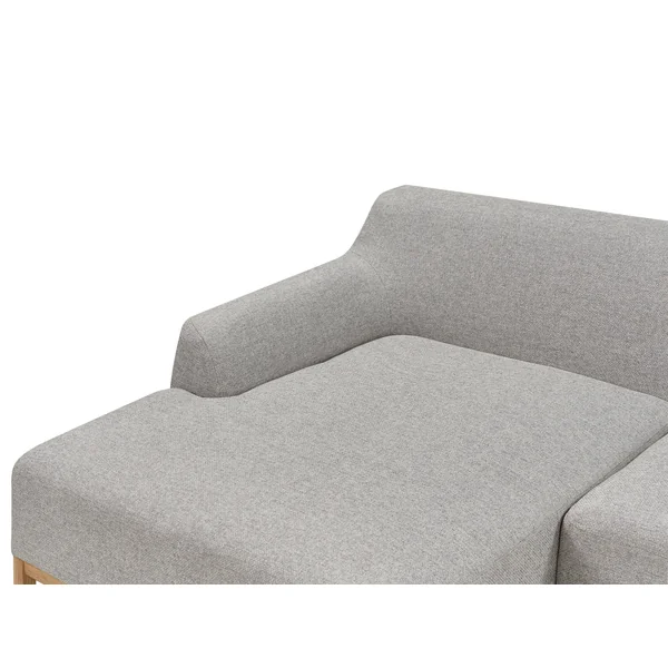 Corner Sofa 3 Seater SOSJO Fabric Light Grey Right Hand