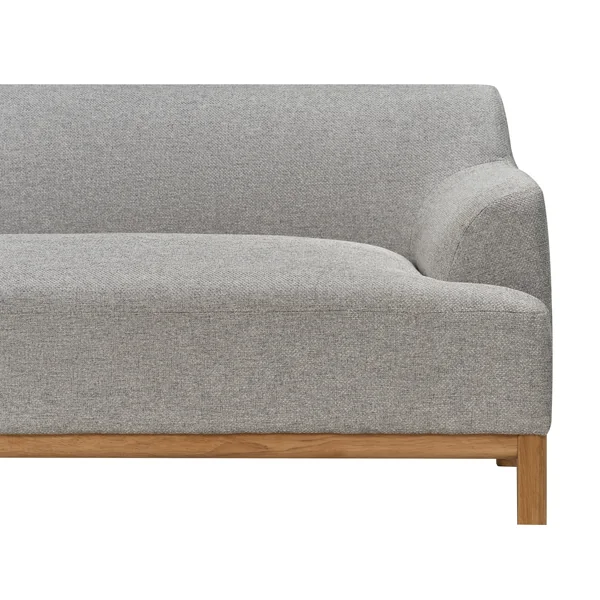 Corner Sofa 3 Seater SOSJO Fabric Light Grey Right Hand