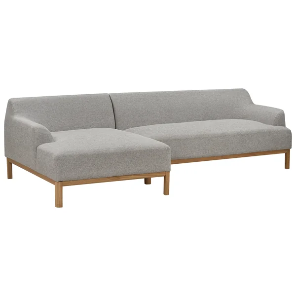 Corner Sofa 3 Seater SOSJO Fabric Light Grey Right Hand
