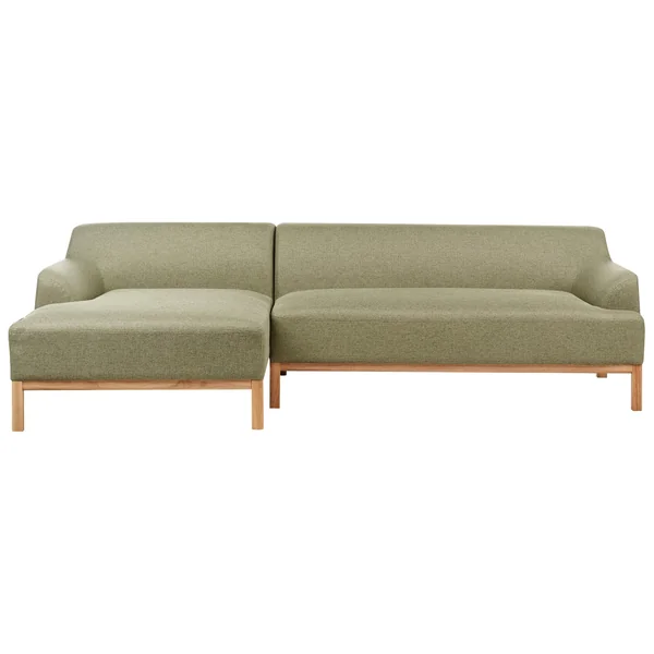 Corner Sofa 3 Seater SOSJO Fabric Olive Green Right Hand