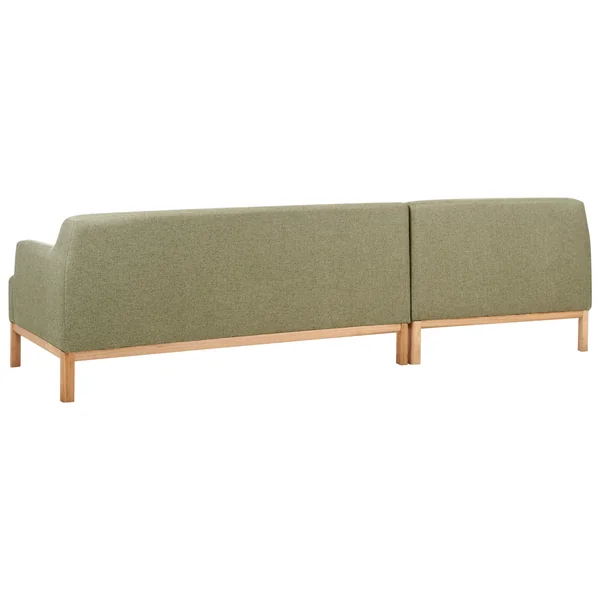 Corner Sofa 3 Seater SOSJO Fabric Olive Green Right Hand