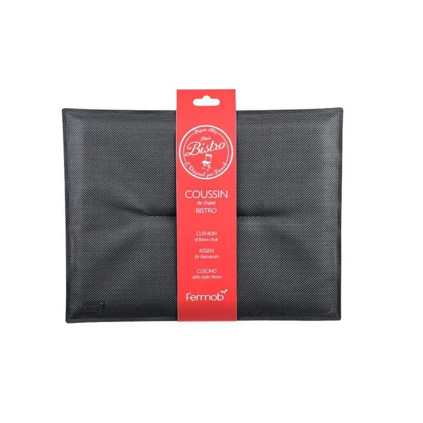 Coussin bistro Fermob coloris carbone en TTE et mousse 28 x 38 cm