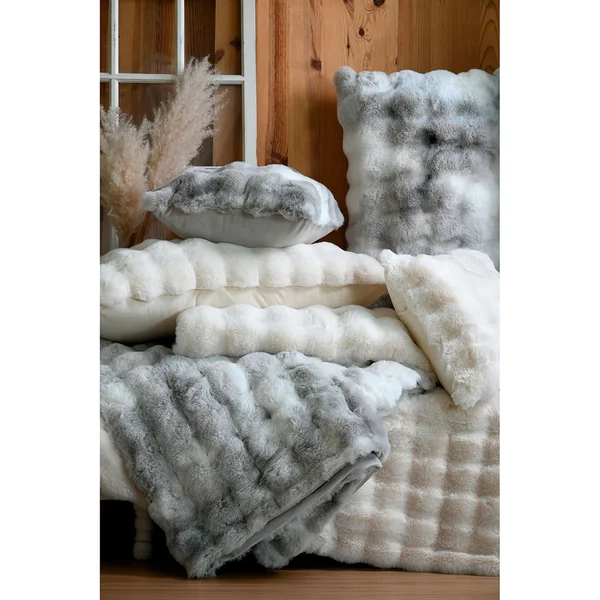 Coussin en tissu écru 80x50cm - Nebraska