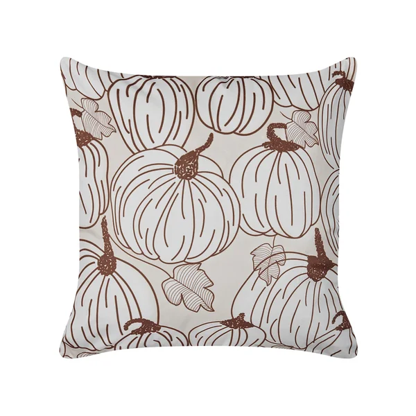 Coussin GOURD Velours 45 x 45 cm Beige Motif de plante