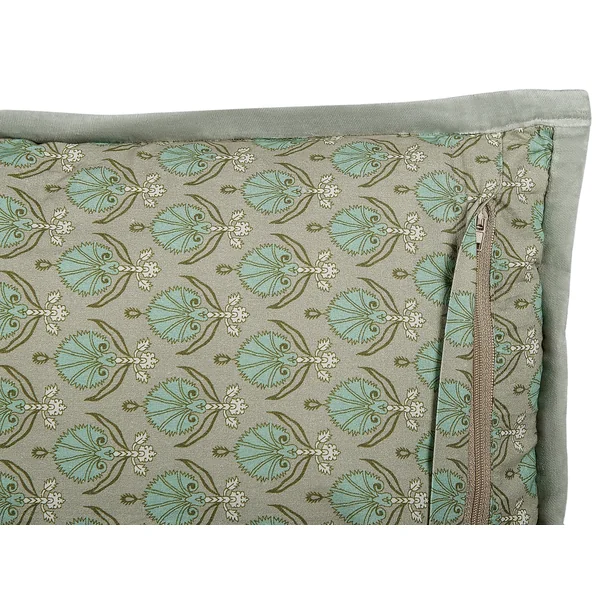 Coussin PICTUS Velours 45 x 45 cm Vert Motif de plante