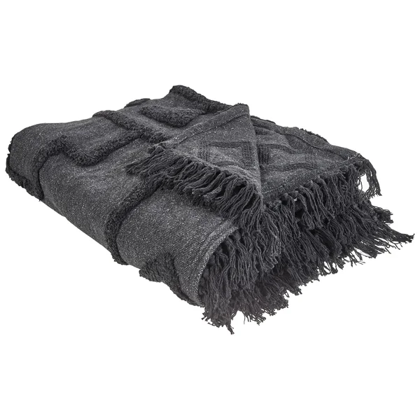 Couverture CHACK Coton 200 x 220 cm Gris foncé