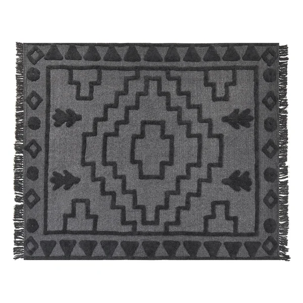 Couverture CHACK Coton 200 x 220 cm Gris foncé