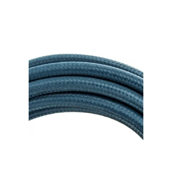 Câble en textile bleu Chacon 2m 2 x 0,75mm² HO3VVH2-F avec interrupteur