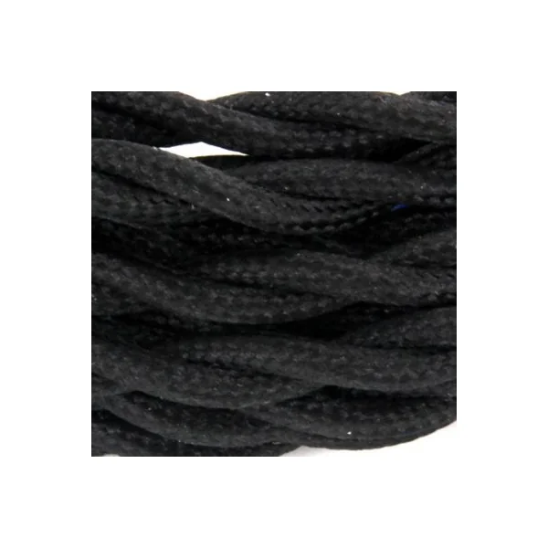 Câble en textile torsadé noir Chacon 2m 2 x 0,75mm²