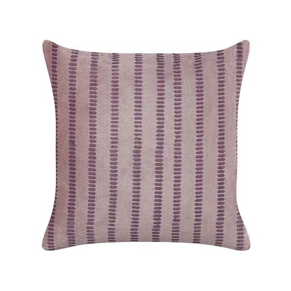Dekokissen 2er Set AGAPANTHUS Samtstoff 45 x 45 cm Rosa Streifenmuster