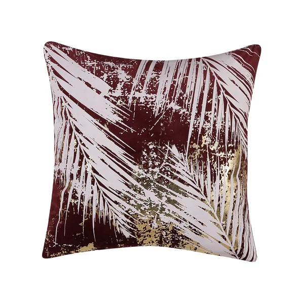 Dekokissen 2er Set CALLA Samtstoff 45 x 45 cm Rot Pflanzenmuster