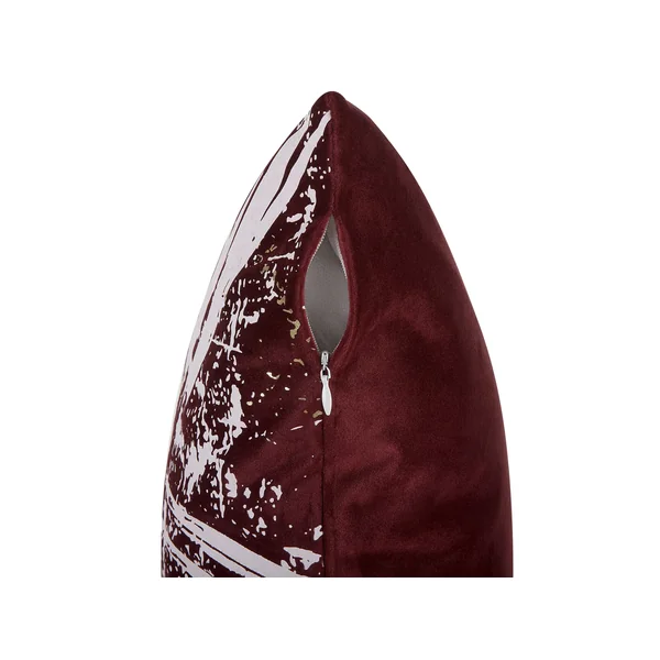 Dekokissen 2er Set CALLA Samtstoff 45 x 45 cm Rot Pflanzenmuster