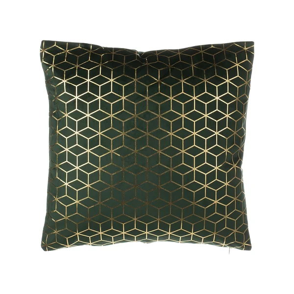 Dekokissen 2er Set CELOSIA Samtstoff 45 x 45 cm Dunkelgrün Geometrisches Muster