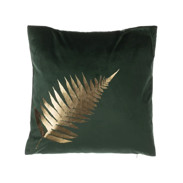 Dekokissen 2er Set FERN Samtstoff 45 x 45 cm Dunkelgrün Pflanzenmuster