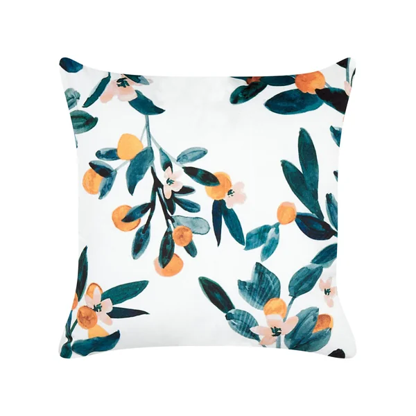 Dekokissen 2er Set KNAUTIA Samtstoff 45 x 45 cm Bunt Pflanzenmuster