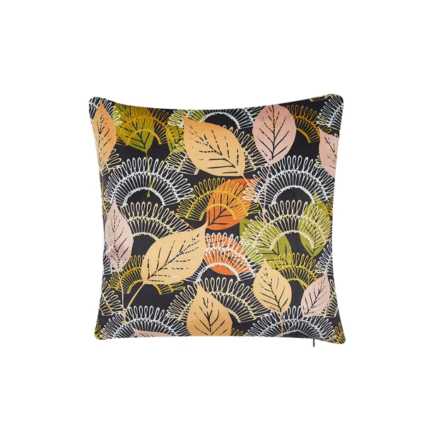 Dekokissen 2er Set LAGURUS Samtstoff 45 x 45 cm Bunt Pflanzenmuster