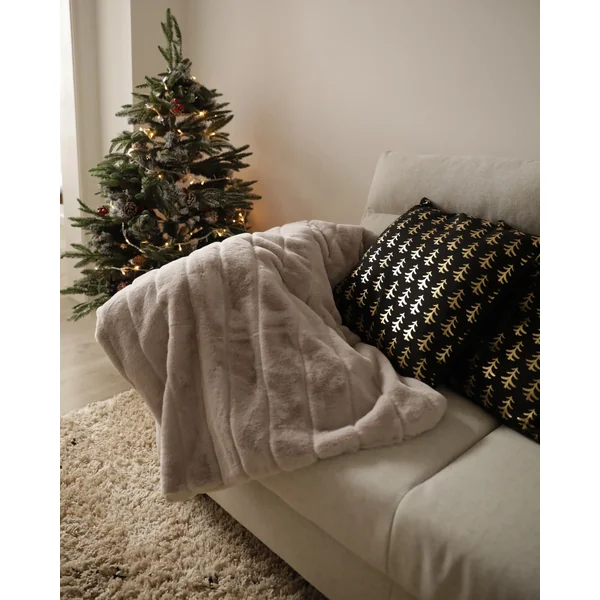 Dekokissen 2er Set LEROY Baumwolle 45 x 45 cm Schwarz Weihnachtsmotiv