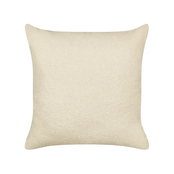 Dekokissen 2er Set LEUZEA Bouclé 60 x 60 cm Beige Ohne Muster