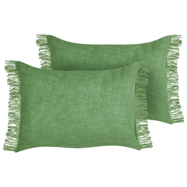 Dekokissen 2er Set MABA Baumwolle 50 x 35 cm Grün Ohne Muster