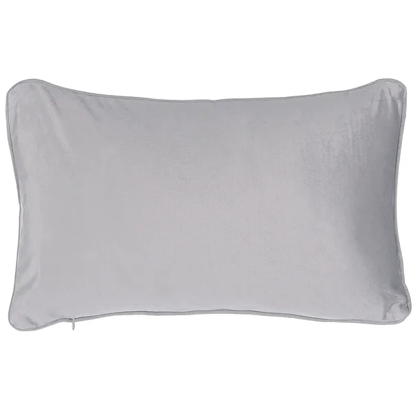 Dekokissen 2er Set MOTARI Samtstoff 30 x 50 cm Grau Geometrisches Muster