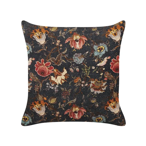 Dekokissen 2er Set RAMONDA Samtstoff 45 x 45 cm Bunt Blumenmuster
