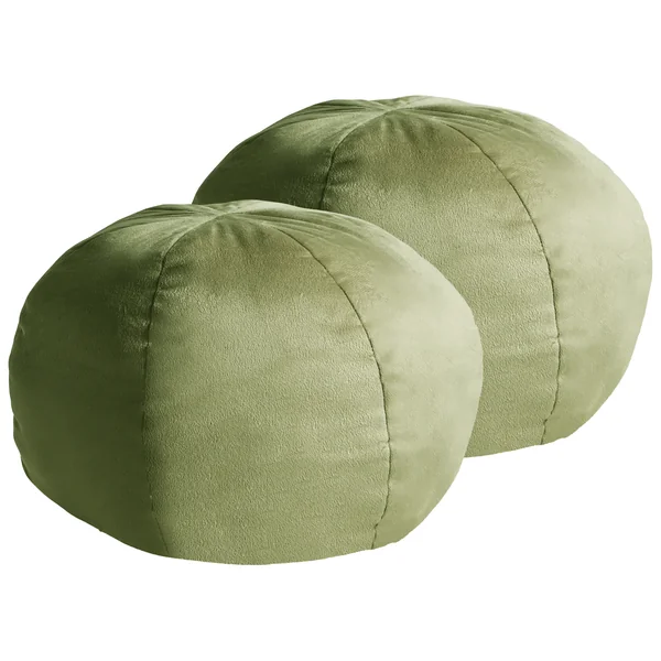 Dekokissen 2er Set SALVIA Samtstoff 33 x 33 cm Olivgrün Ohne Muster