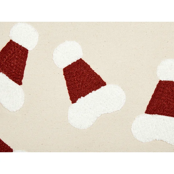 Dekokissen 2er Set SUGARPLUM Baumwolle 45 x 45 cm Hellbeige Weihnachtsmotiv