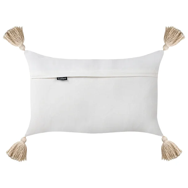 Dekokissen 2er Set VALVARIA Baumwolle 30 x 50 cm Cremeweiß ZickZack-Muster