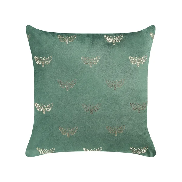 Dekokissen 2er Set YUZURI Samtstoff 45 x 45 cm Smaragdgrün Tiermuster