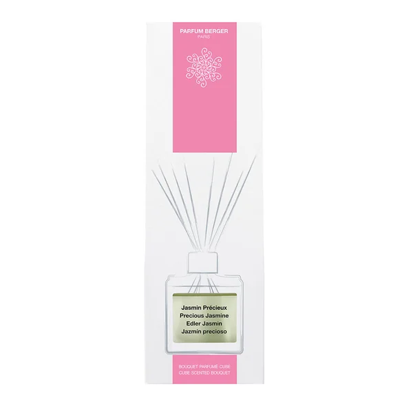 Diffuseur de parfum cube et bâtonnets Jasmin Précieux 125ml - MAISON BERGER