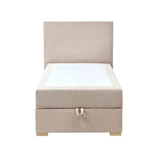 Divan Bed with Storage Fabric MAJOR 90 x 200 cm (EU Single) Taupe