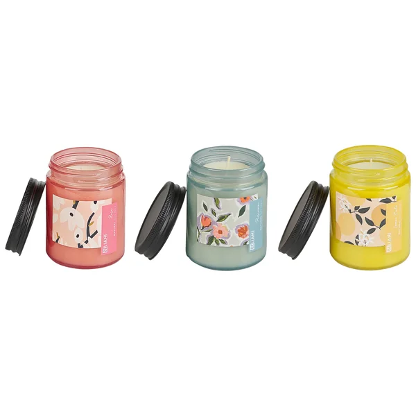 Duftkerzen 3er Set FRUITY BLOOM Sojawachs Orientalische Note Krautige Note Blumige Note