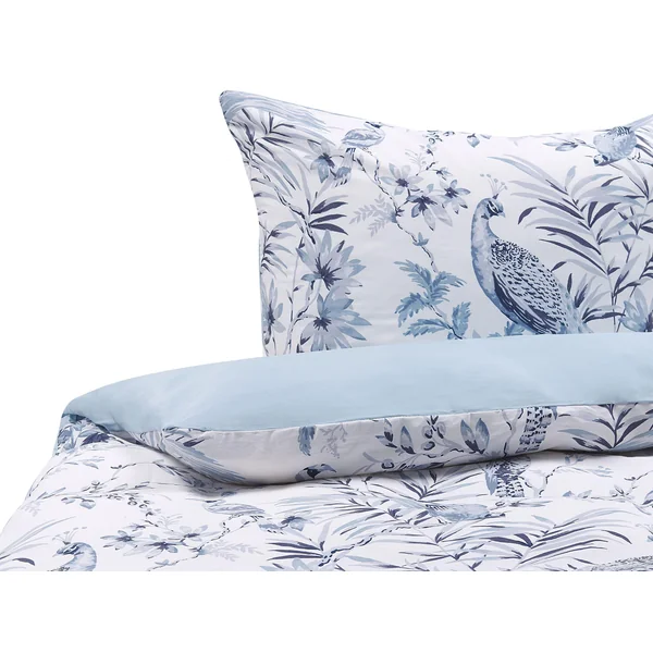 Duvet Cover Set BALLARD Sateen Cotton 155 x 220 cm Blue