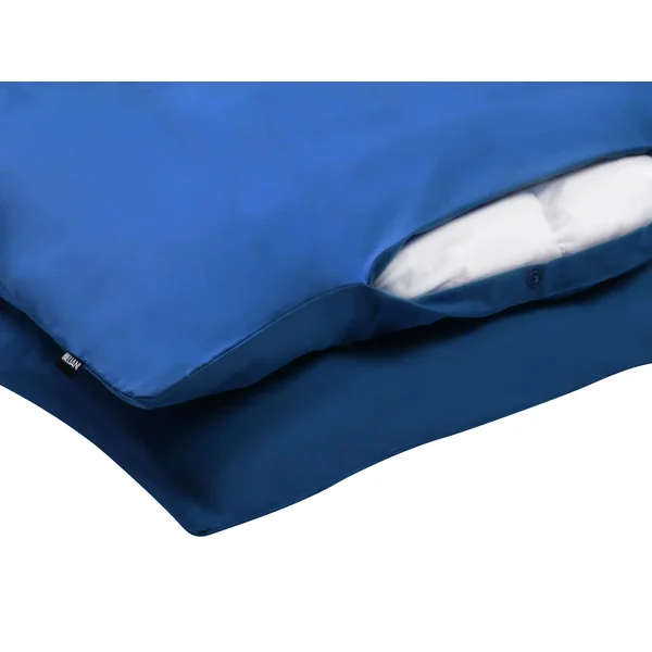 Duvet Cover Set HARMONRIDGE Sateen Cotton 200 x 220 cm Dark Blue