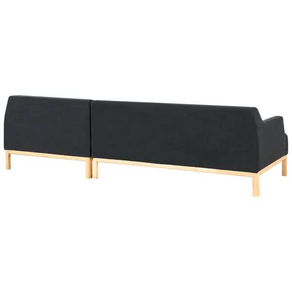 Ecksofa 3-Sitzer SOSJO Stoff Schwarz linksseitig