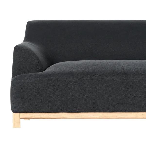 Ecksofa 3-Sitzer SOSJO Stoff Schwarz linksseitig