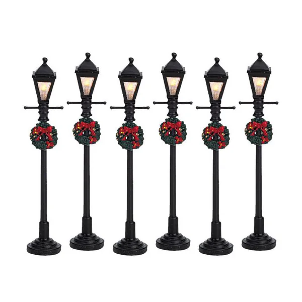 Ensemble de 6 lanternes à gaz illuminées 12 x 1.5 x 10.5 cm