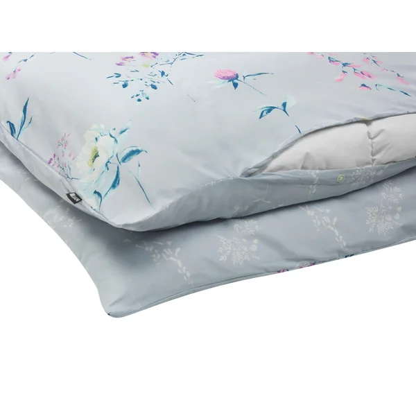 Ensemble de housses de couette EVERGREEN Satin de coton 220 x 240 cm Bleu clair