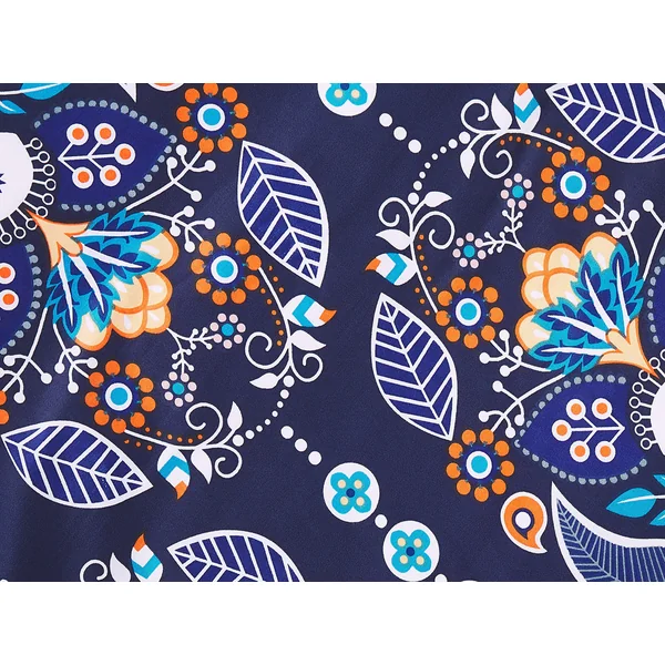 Ensemble de housses de couette MADRONA Satin de coton 135 x 200 cm Bleu foncé