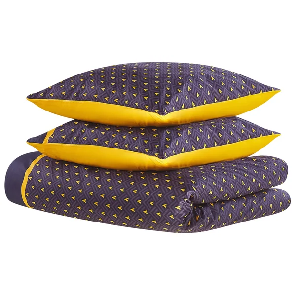 Ensemble de housses de couette WALLINGFORD Satin de coton 155 x 220 cm Bleu