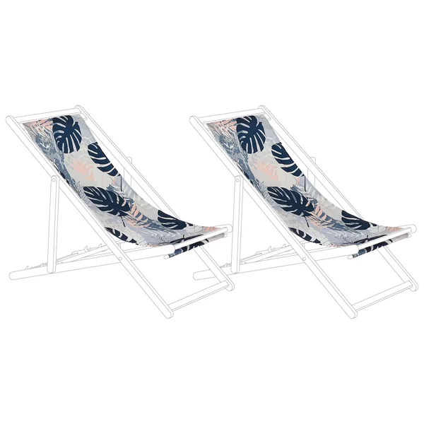 Ersatzstoff für Sonnenliege 2er Set ANZIO/AVELLINO 113 x 44 cm Blau
