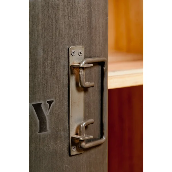 Etagère bois recyclé 3 plateaux 1 porte 60x210 CARAVELLE