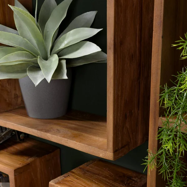 Etagère cube en bois recyclé de teck SWING