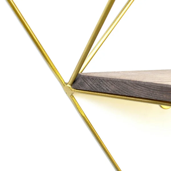 Etagère murale en bois et métal doré - forme triangle SITIA