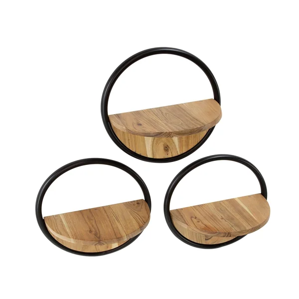 Etagère murale ronde en bois d'acacia Ø 35 cm (lot de 3) MELBOURNE