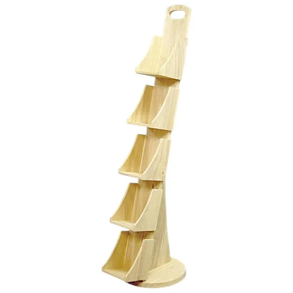 Etagère range CD/DVD hévéa 31x43x120cm MAORI