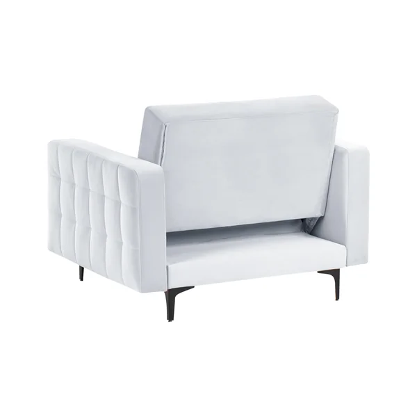 Fauteuil ABERDEEN Velours Gris clair