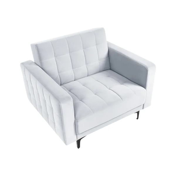 Fauteuil ABERDEEN Velours Gris clair